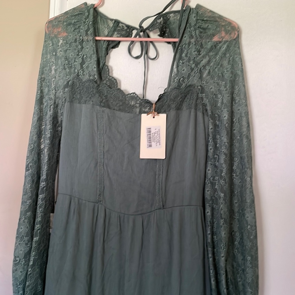 Green adult dress.